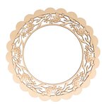 Couronne en bois aux motifs fleuris 29 x 29 cm