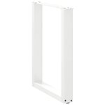 vidaXL Pieds de table à manger en U  3 pièces  blanc  70 x (72-73) cm  acier