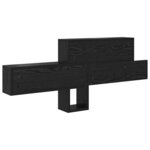 vidaXL Porte-manteau mural avec étagère Chêne noir 100 x 12 x 43 5 cm