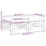 vidaXL Repose-pieds de jardin et coussins lot de 2 bois pin imprégné