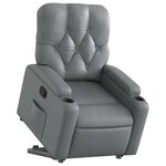 vidaXL Fauteuil inclinable Gris Similicuir