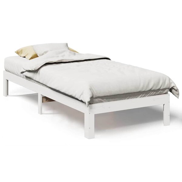 vidaXL Cadre de lit sans matelas blanc 90x200 cm bois de pin massif