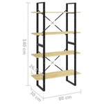 vidaXL Bibliothèque à 4 niveaux 80x30x140 cm bois de pin massif