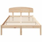 vidaXL Cadre de lit avec tête de lit 135x190 cm en bois massif de pin