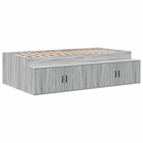 vidaXL Cadre de lit avec rangement Sonoma gris 100 x 200 cm