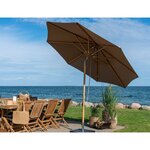 Parasol inclinable mât en bois sable ø 300 cm