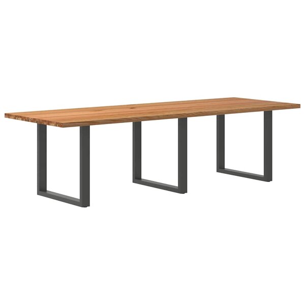 vidaXL Table à manger marron clair bois de chêne massif rectangulaire
