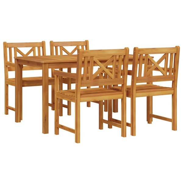 vidaXL Ensemble de salle à manger pour jardin 5 Pièces Marron