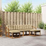 vidaXL Ensemble de canapés d'extérieur 6 pc Naturel et Beige