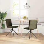 vidaXL Chaise à manger vert armée similicuir daim