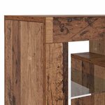 vidaXL Meuble TV avec lumières LED vieux bois bois d'ingénierie