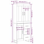 vidaXL Buffet haut Chêne sonoma 69 5x34x180 cm Bois d'ingénierie