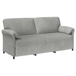 vidaXL Sofa 3 places Gris clair 198 x 83 x 95 cm Velours