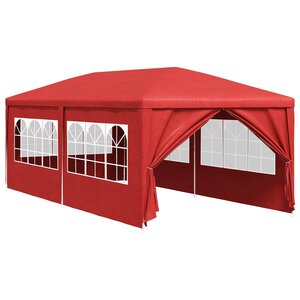 vidaXL Tente de fête 600 x 300 x 255 cm Rouge PE et acier