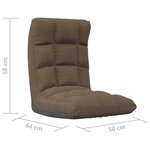 vidaXL Chaise pliable de sol Marron Tissu