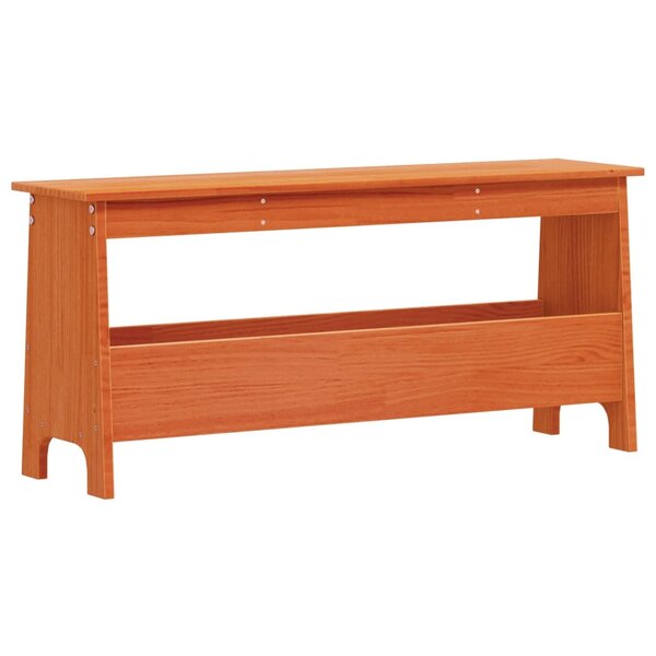 vidaXL Banc d'entrée cire marron 100x28x45 cm bois de pin massif