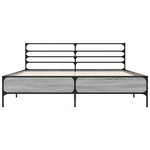 vidaXL Cadre de lit sonoma gris 150x200 cm bois d'ingénierie et métal