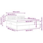 vidaXL Lit de Rangement avec matelas Gris clair 160 x 200 cm Velours