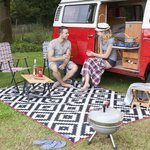 Bo-Camp Tapis d'extérieur Chill mat Lewisham 2 7x2 m L noir et blanc