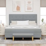 vidaXL Lit à ressorts avec tête de lit Gris clair 200 x 180 cm tissu