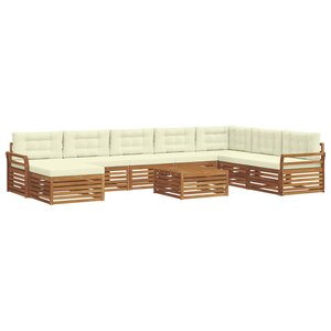 vidaXL Ensemble de canapés d'extérieur 9 pc Naturel et Crème