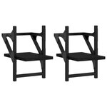 vidaXL Étagères murales avec barres 2 Pièces noir 20x25x30 cm