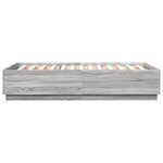 vidaXL Cadre de lit avec LED sans matelas sonoma gris 120x200 cm