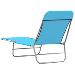 vidaXL Chaises longues pliables lot de 2 Acier et tissu Bleu