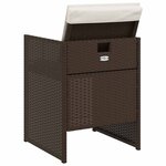 vidaXL Chaises de jardin avec coussins lot de 4 marron résine tressée