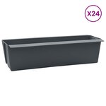 vidaXL Caisses à fleurs pour palettes Euro 24 pc Gris Polypropylène