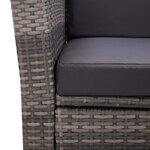 vidaXL Salon de jardin 4 Pièces avec coussins Résine tressée Gris
