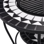 vidaXL Table de foyer mosaïque Noir et blanc 68 cm Céramique