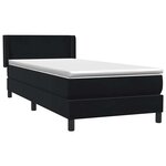 vidaXL Sommier à lattes de lit avec matelas noir 80x220 cm velours