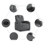 vidaXL Fauteuil inclinable Gris Similicuir