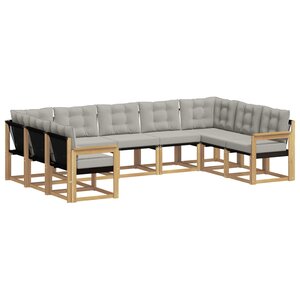 vidaXL Ensemble de canapés d'extérieur 9 pc Blanc et gris clair