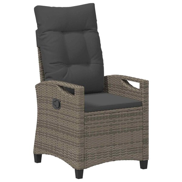 vidaXL Chaise de jardin inclinable Gris et Gris foncé 56 x 60 x 112 cm