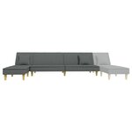 vidaXL Canapé-lit en forme de L gris foncé 255x140x70 cm tissu