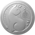 Pièce de monnaie en Argent 1 Dollar g 31.1 (1 oz) Millésime 2026 Cat Breeds NORWEGIAN FOREST CAT (PRÉCOMMANDE)