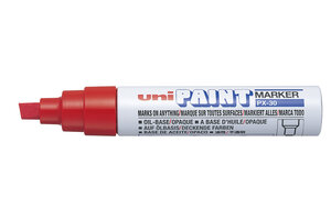 Marqueur PAINT Marker PX30 Pte biseautée large 4 - 8,5mm Rouge UNI-BALL