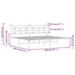 vidaXL Cadre de lit métal sans matelas avec tête de lit noir 193x203cm