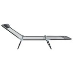 vidaXL Chaises Longues Pliables 2 Pièces avec Appui-tête Grise Textilène