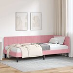 vidaXL Cadre de lit d'angle avec tête de lit Rose 90 cm x 200 cm tissu