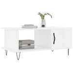 vidaXL Table basse Blanc brillant 90x50x40 cm Bois d'ingénierie