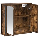 vidaXL Armoire murale de salle de bain miroir chêne fumé 60x21x60 cm