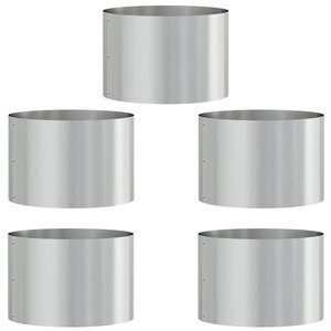 vidaXL Cache-pot de jardin 5 Pièces Argent 30 x 30 x 20 cm