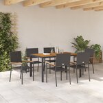 Ensemble de Salle à Manger de Jardin de 7 pièces vidaXL Rattan Poly Noir