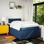vidaXL Sommier à lattes de lit avec matelas Bleu 120x200 cm Tissu