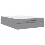 vidaXL Cadre de lit avec matelas Gris clair 140 x 190 cm tissu