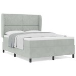 vidaXL Lit à ressorts avec matelas gris clair 140 x 190 cm en velours
