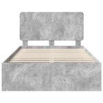 vidaXL Cadre de lit Béton 120 x 190 cm Bois de pin massif